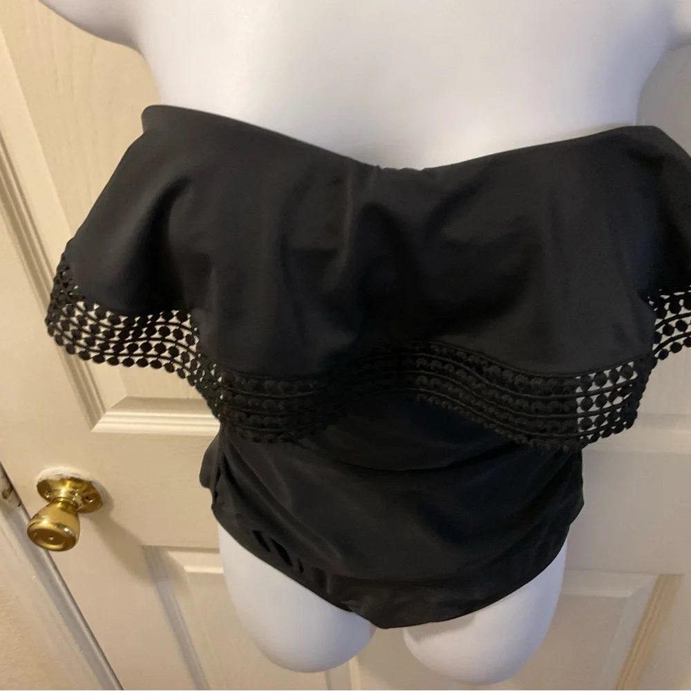 Kona Sol Elegant Black One-Piece Swimsuit - Picture 3 of 16